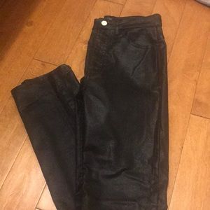 Black shiny pants